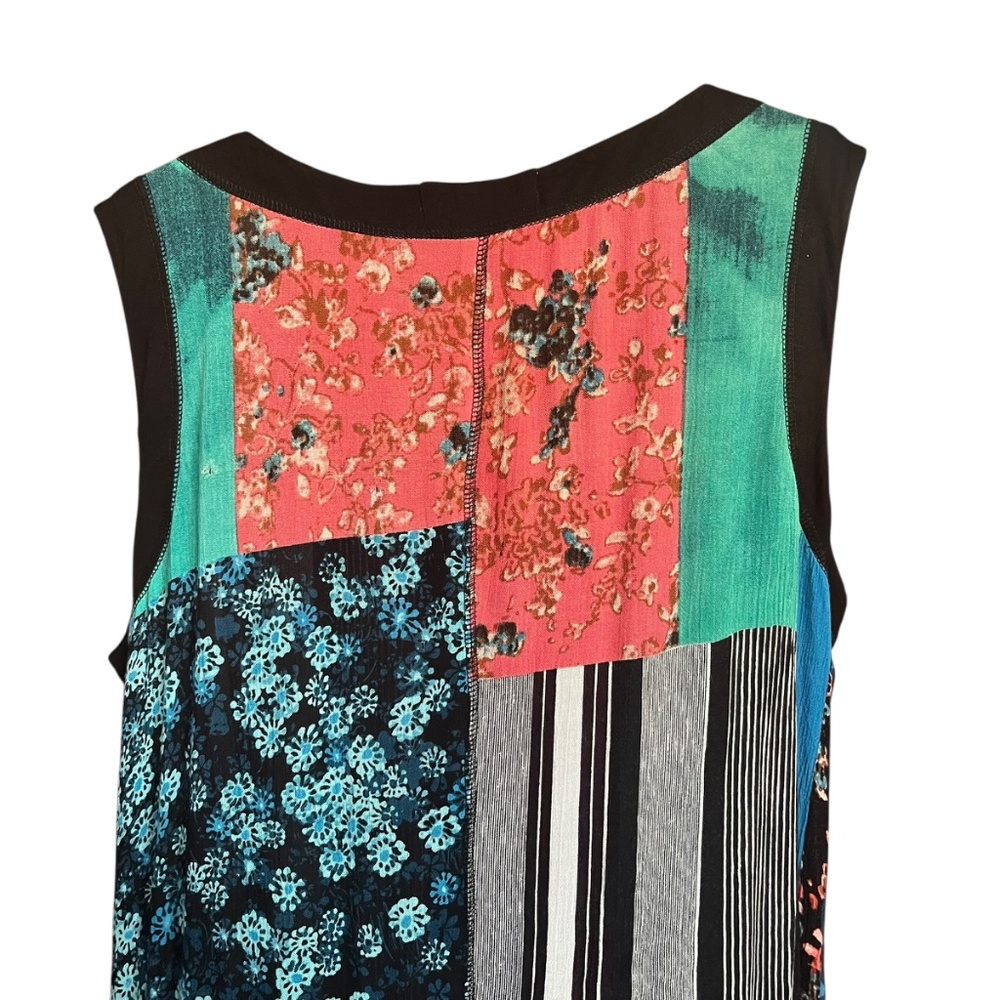 La Cera Multicolor Rayon Patchwork Button Front S… - image 4